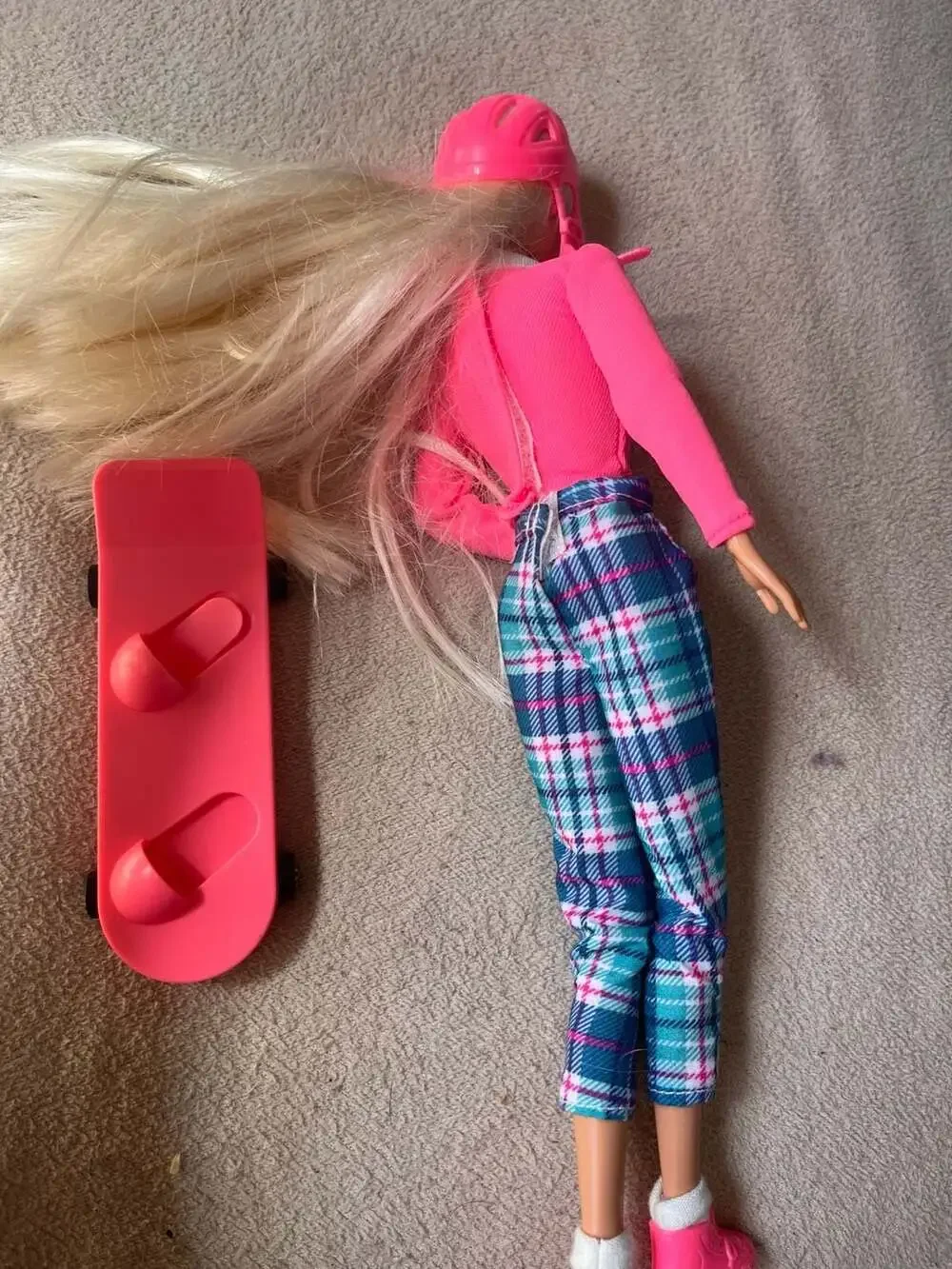 1994 Mattel Barbie Skater Doll with Helmet and Skateboard